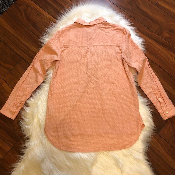 MADEWELL Peach Polka Dot Popover Blouse XS - Picture 5 of 8